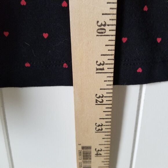 Catherines Top Women Plus 2X 22/24W Black Red Hearts Short Sleeve - Picture 7 of 9